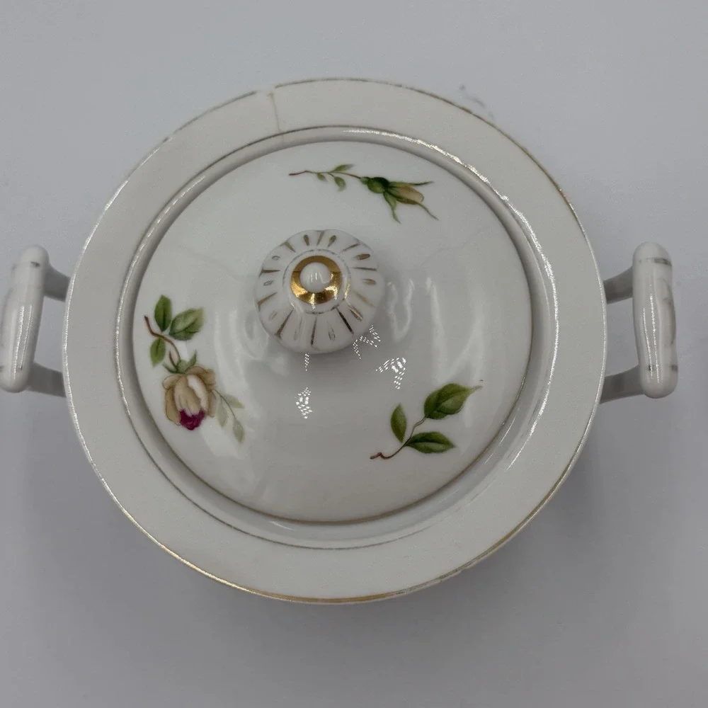 Vintage Lynmore Golden Rose Fine China Japan Lidded Sugar Bowl Porcelain